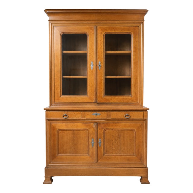 Antique French Oak Bookcase, 1890s For Sale