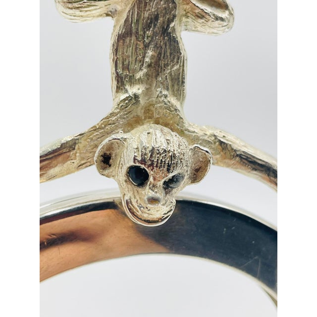1980s Emilia Castillo Monkey Picture Frame With Malachite Inlay, Taxco Mexico For Sale - Image 12 of 18