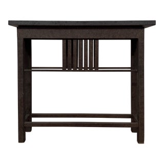 1990s Arts and Crafts Style Console Table With Granite Top For Sale