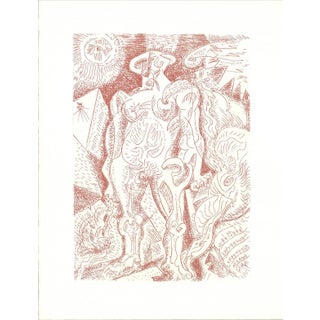 1974 Andre Masson 'Le Septieme Chant' Cubism White, Red France Etching For Sale