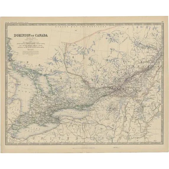 Late 19th Century Antique Map of Western Canada, 1882 For Sale - Image 5 of 5