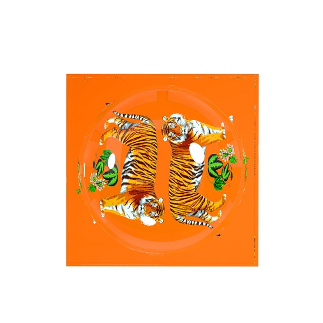 Featuring a bold and playful double tiger design in striking orange hues, this dish adds a touch of the wild to your...