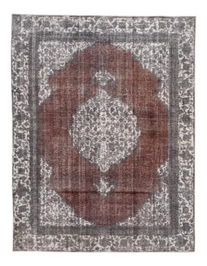 Mid-20th Century Vintage Brown Overdyed Wool Rug