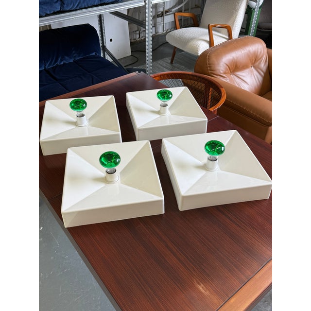 Forest Green Space Age Wall Lamp from Candle, 1970s For Sale - Image 8 of 9