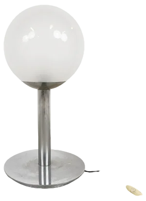 Italian Glass and Chrome Table Lamp, 1960s