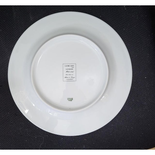 Rare French Limoges Laure Japy "Louisiane Yellow" 11.75" Chargers - Set of 8 For Sale - Image 4 of 6
