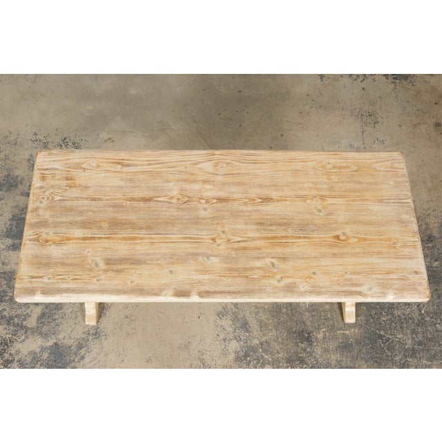 Late 19th Century French Provincial Bleached Pine Monastery Dining Table For Sale - Image 4 of 18