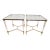 Midcentury Modern Square Brass & Glass Endtables With Lucite Legs- A Pair For Sale