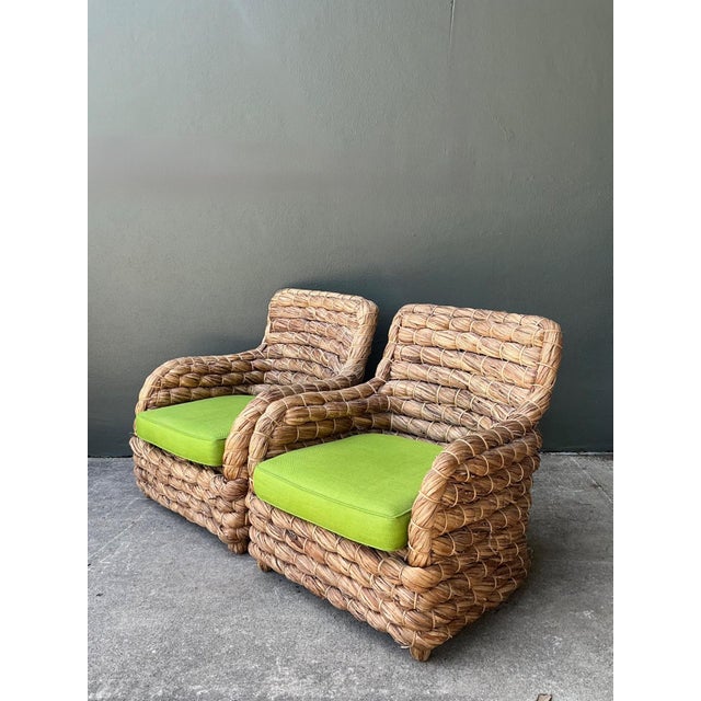 Vintage Twisted Rattan Lounge Chairs After Ralph Lauren - A Pair For Sale - Image 14 of 18