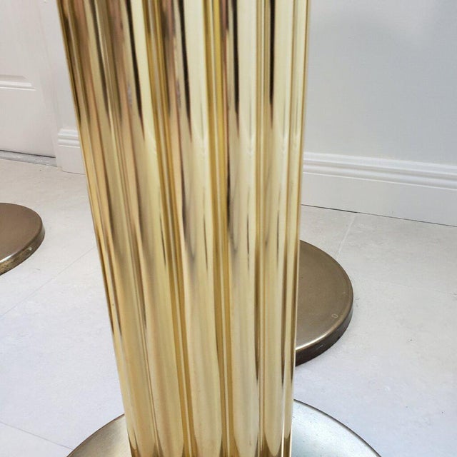 1980s Vintage Brass Barstools-Set of 5 For Sale In Dallas - Image 6 of 9