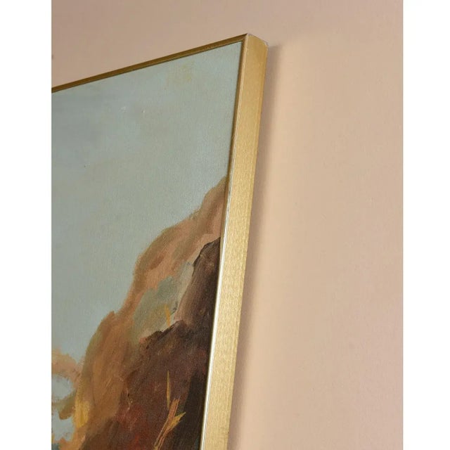Textile Harris Strong Studios Light Blue and Brown Grove Painting by Brent For Sale - Image 7 of 12