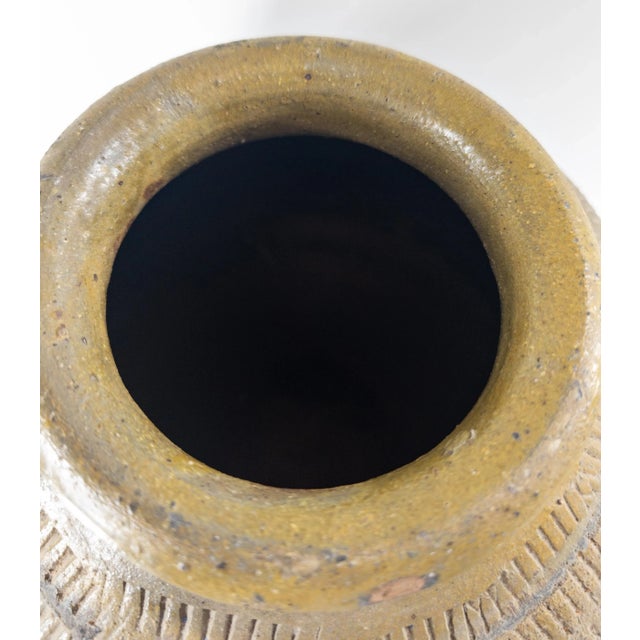 Early 20th Century South East Asian or Chinese Olive Green Glazed Martaban Jar For Sale - Image 11 of 13