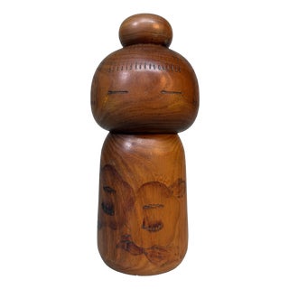 Vintage Sōsaku Kokeshi Camellia Girl by Kazuo Takamizawa, Japan, 1970s For Sale