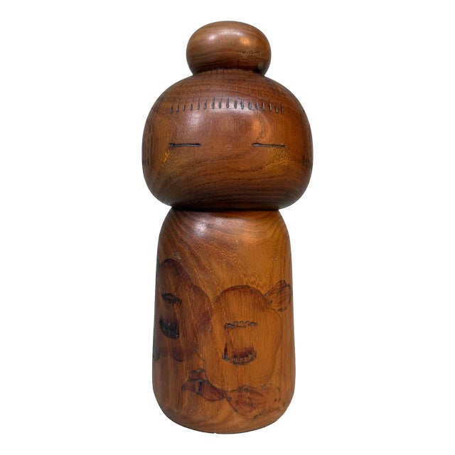 Vintage Sōsaku Kokeshi Camellia Girl by Kazuo Takamizawa, Japan, 1970s For Sale