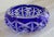 Vintage Cobalt Blue Cut-to-Clear Crystal Ashtray – Geometric Starburst Design – 8" For Sale In Naples, FL - Image 6 of 16