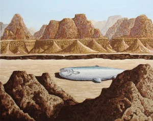 Dallas John "Pescado Perdido" Fish Desert Signed Numbered Serigraph Art Print, 1978