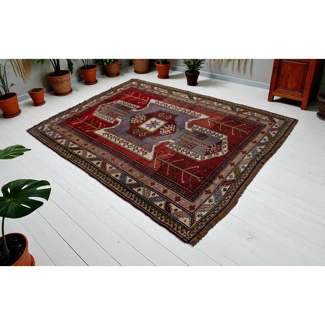 RARE PRISTINE VINTAGE KARS TURKISH AREA RUG (1960s) This is an extraordinary opportunity to acquire a hand-knotted Turkish...