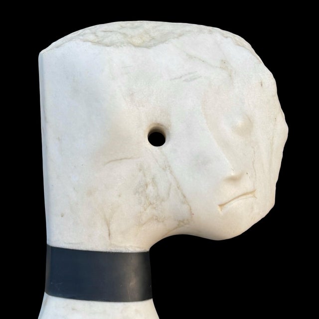 Vintage Modern Abstract Marble Head Sculpture by R. T. Thomas For Sale In San Diego - Image 6 of 6