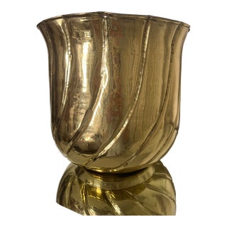 Hollywood Regency Brass Jardiniere For Sale