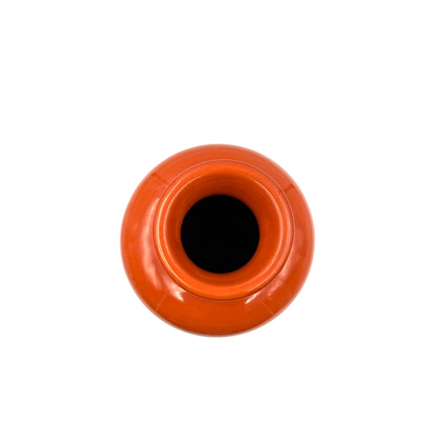 Mid-century orange & brown ceramic vase Aldo Londi, Bitossi Montelupo Italy, 1970s H 36 cm - 15 cm diam. Conditions:...