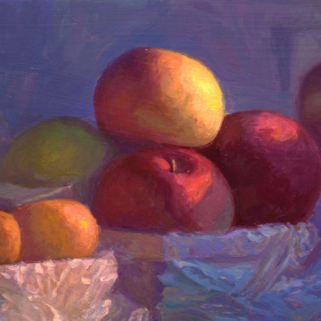 Realism Before Grace by Raymond Bonilla | Oil on panel Still life of fruit in baskets For Sale - Image 3 of 5