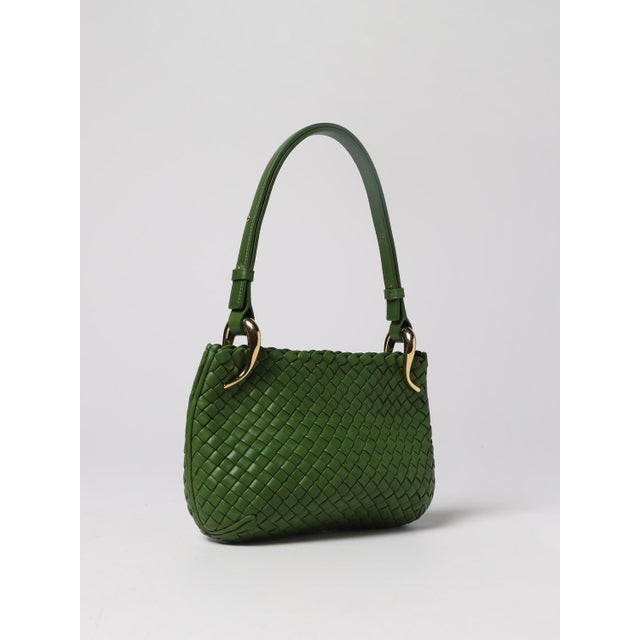 2024 Bottega Veneta Pipe Shoulder Hobo Bag Medium Avacado Green Gold Lambskin Leather Intrecciato For Sale In Los Angeles - Image 6 of 12