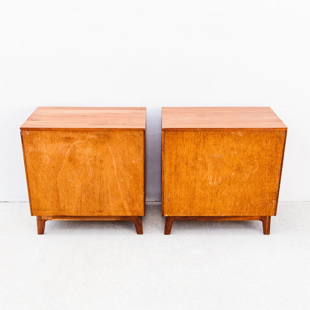 Vintage Mid Century Modern Solid Walnut Nightstands by Woodland, A Pair For Sale - Image 14 of 15