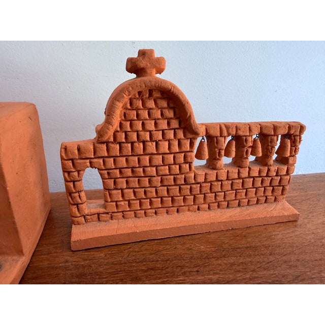 Rustic Mid 20th Century Miniature Southwestern Terracotta Adobe Structures, a Pair For Sale - Image 3 of 12