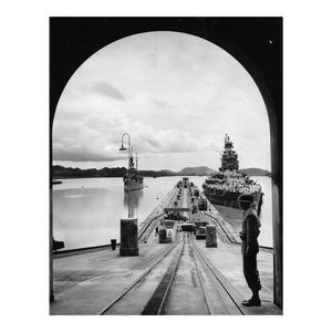 1954 Panama Canal Nautical Black and White Photograph