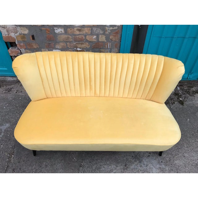 Yellow Club Sofa, 1960s For Sale - Image 4 of 4