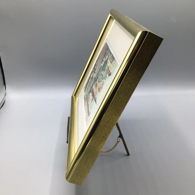 Rustic European Original Watercolor of St. Mary's Church in Gdańsk, Poland and Framed Watercolor Clock Tower Old Town Gdańsk Poland - A Pair For Sale - Image 3 of 4