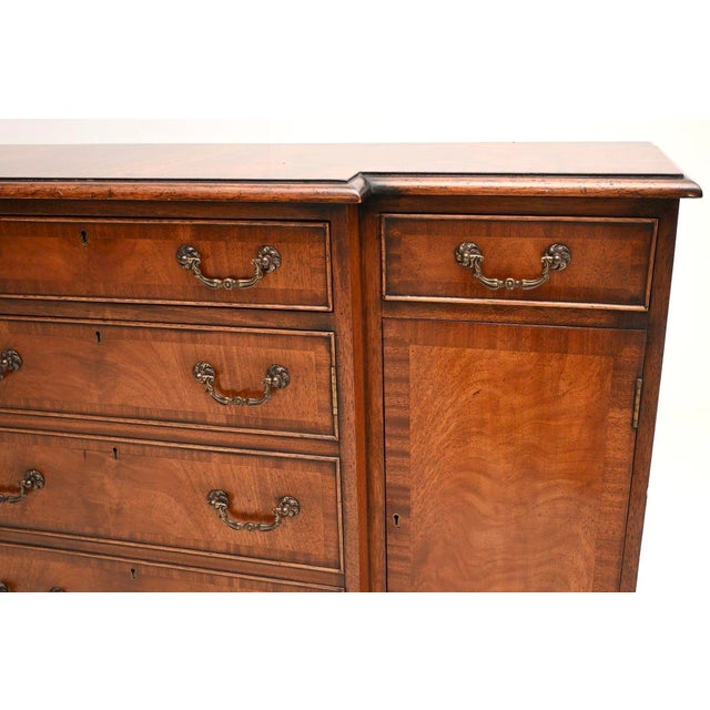 Small Vintage Georgian Style Breakfront Sideboard, 1930 For Sale - Image 9 of 11