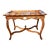 1940’s French Style Carved Parlor Table With Glass Tray Top For Sale