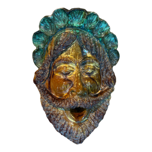 1950s Italian Glazed Terracotta Head Sculpture