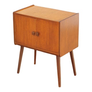 Mid Century Record Storage Cabinet in Teak For Sale