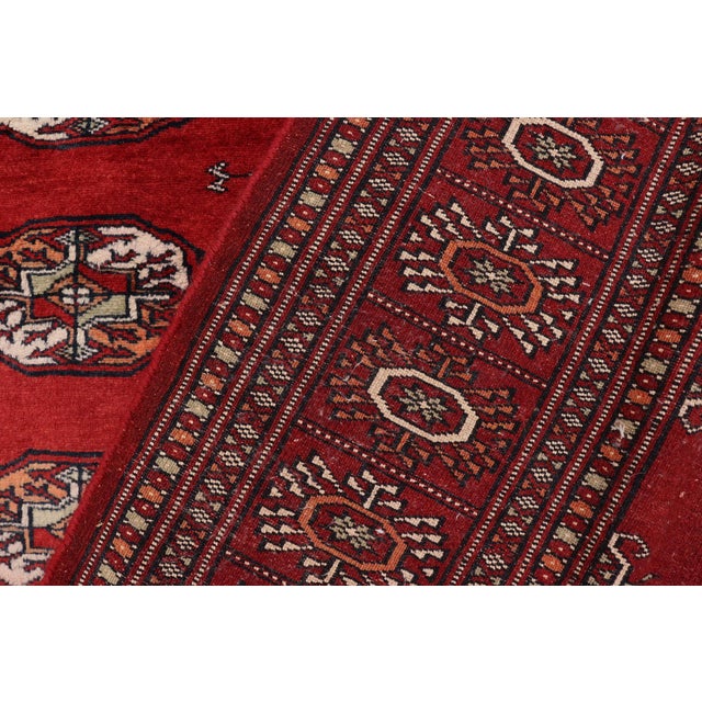 Red Shabby Chic Bokhara Red/Rust Hand Knotted Wool Rug For Sale - Image 8 of 9