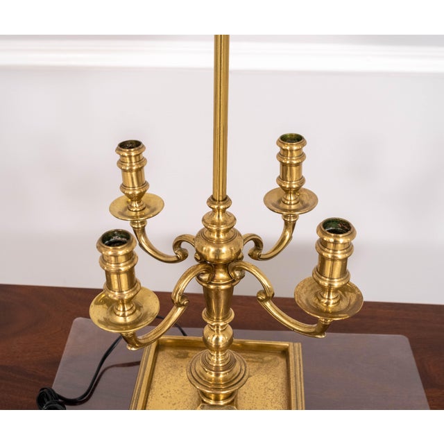 1970s Vintage High Quality French Toleware Brass Bouillottee Lamp For Sale - Image 5 of 11