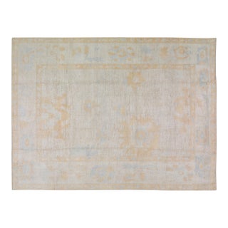 Oushak Hand Knotted Wool Rug, 8'8"x11'10" For Sale