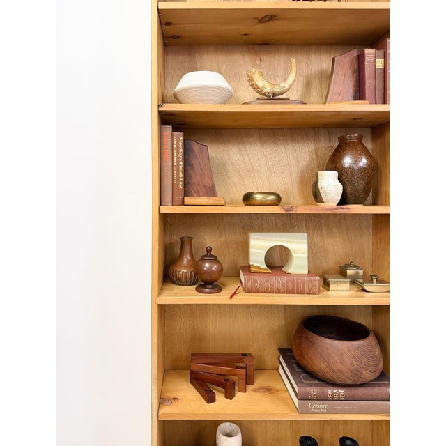 Vintage Antique Style Handmade Pine 7-Shelf Bookcase Rustic Boho For Sale - Image 10 of 10