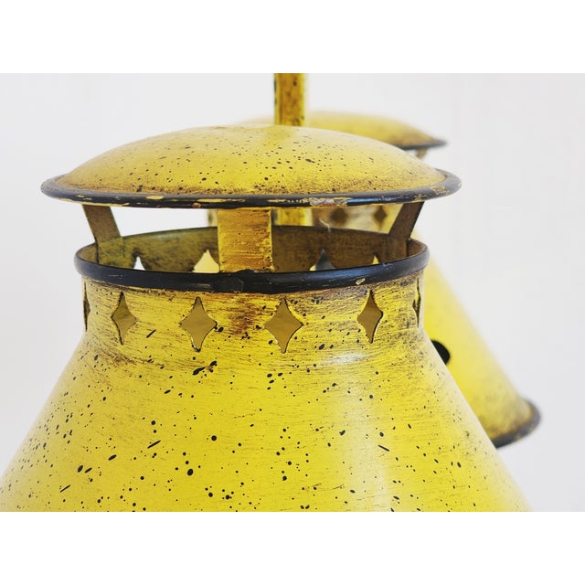 Vintage Decorative Crafts French Style Tole Painted Bouillote Lamp For Sale - Image 9 of 12