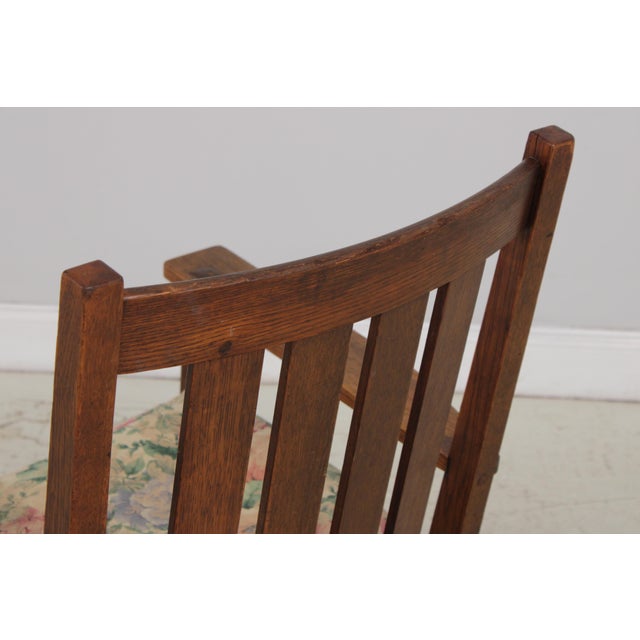 Antique L & j.g. Stickley Mission Oak Rocking Chair For Sale - Image 11 of 18