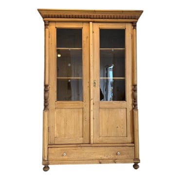 Gründerzeit Pine Display Cabinet For Sale