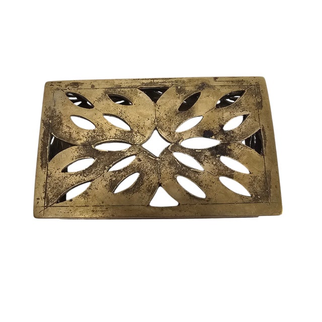 Antique Filipino Hand-Etched Brass Betel Nut Box, Southeast Asian Tribal Artifact For Sale - Image 9 of 11