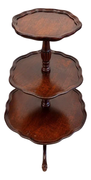 Vintage Mid-Century Mersman Mahogany 3-Tier Pie Crust Dumbwaiter Table