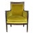 Mid 20th Century Antique European French Yellow Velvet & Wood Arm Chair For Sale