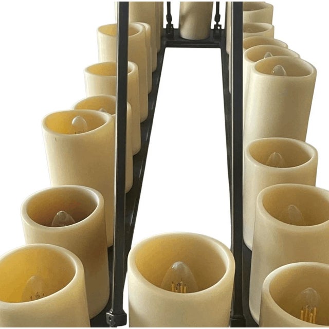 Restoration Hardware Restoration Hardware Farmhouse Style 16 Pillar Candle Chandelier For Sale - Image 4 of 5