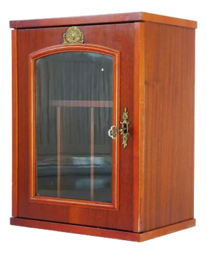 English Mahogany Wooden Cabinet with Glass Door with Lock and Key