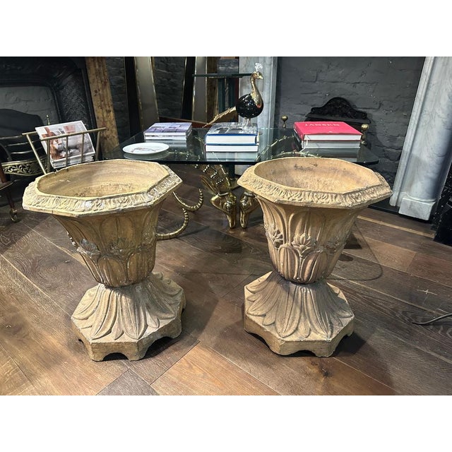 Antique Buff Terracotta English Urns, 1880, Set of 2 For Sale - Image 6 of 18