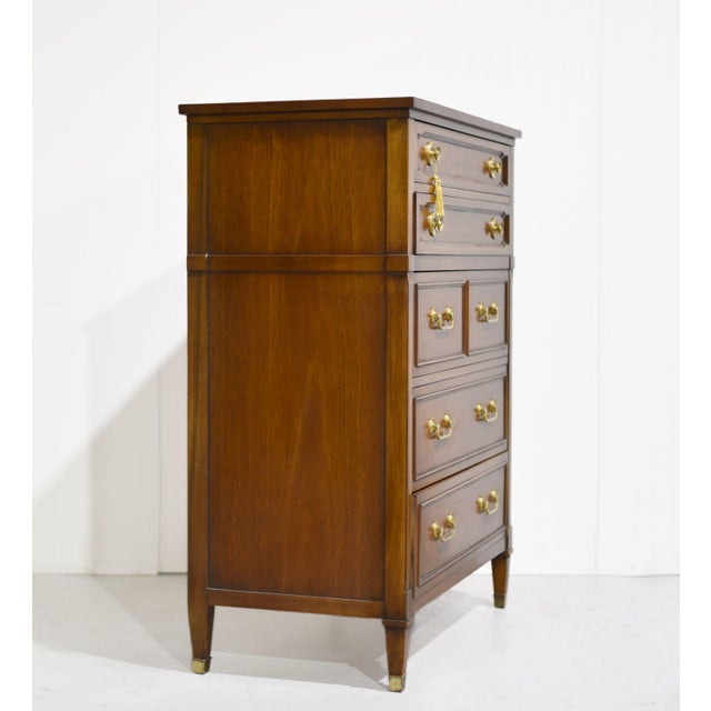 Mid 20th Century Mid Century Transitional 5 Drawer Highboy by Drexel For Sale - Image 5 of 15