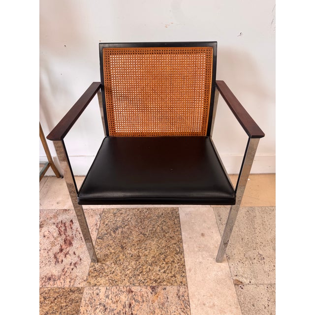 Mid-Century Modern Set of Twelve Mid 20th Century Paul McCobb for Lane Cane-Back Dining Chairs in Rosewood and Chrome For Sale - Image 3 of 12